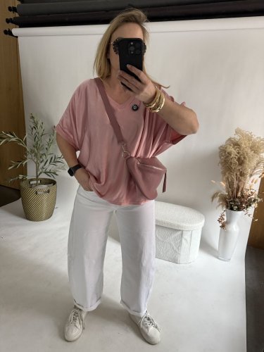 Bluza Liame-UNI SIZE na XS-XL-staro růžová