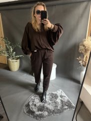 Košile hnědá oversize rukáv