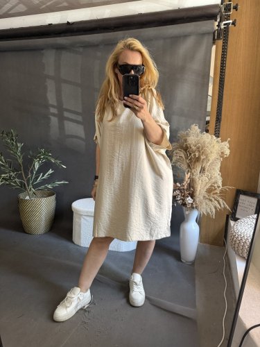 Šaty Letní Oversize béžové