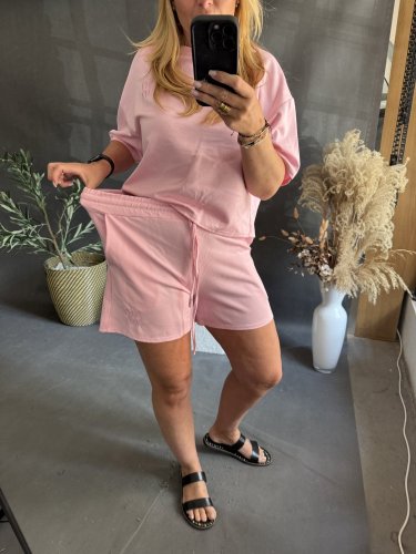Souprava Tričko a šortky Bavlna-pink