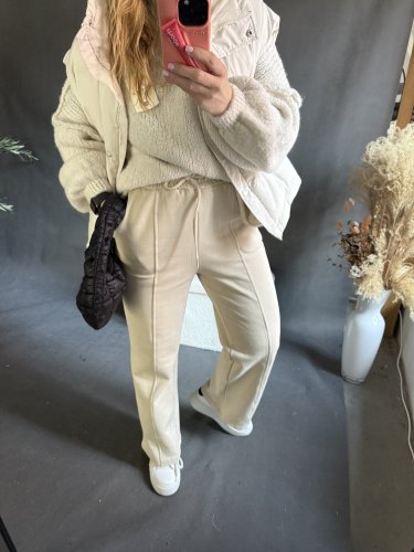 Teplákové nohavice Tara-béžové