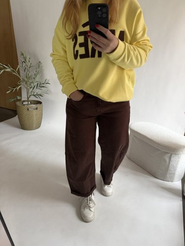 Džínsy New York--elastické, pohodlné-hnedé