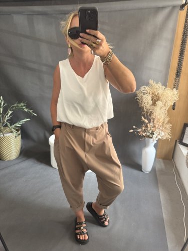 Nohavice SUN bez gombíka do 3XL-camel