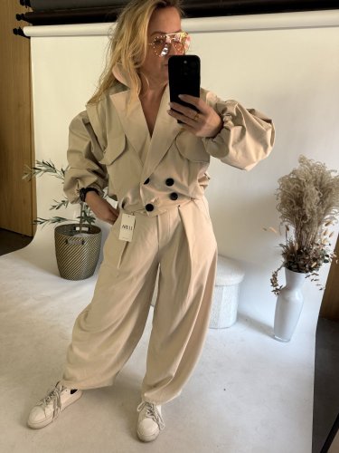 Nohavice Ballon plátené letné-beige