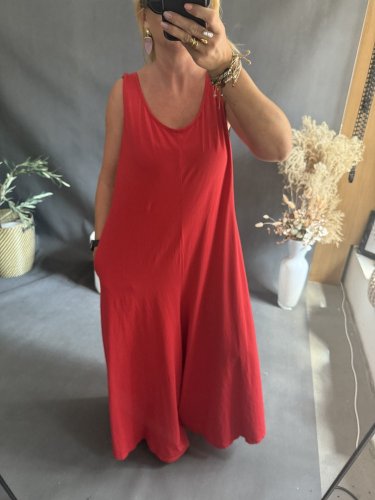 Overal SUN bavlna Oversize-čiervený