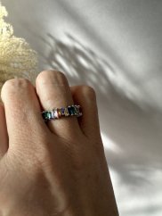 Prsten-Glow-barevný střibrný velikost 7