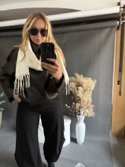 Šála flower-krémová