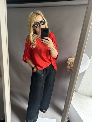 Bluza Liame-UNI SIZE na XS-XL-čiervená