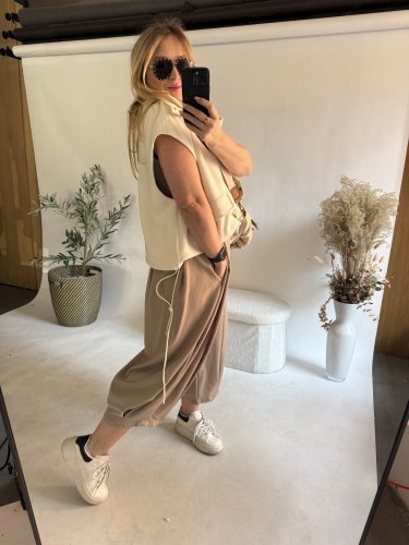 Nohavice Lux Luna-mocca