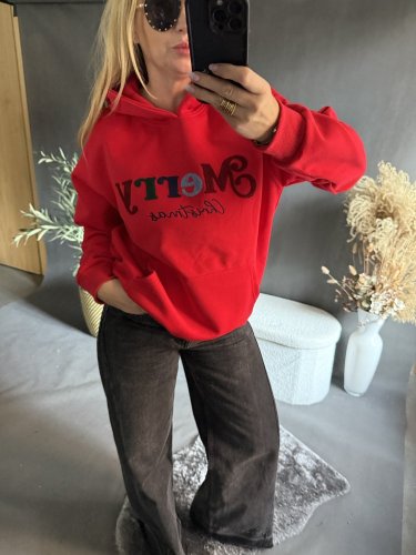 Mikina Merry Christmas-červená