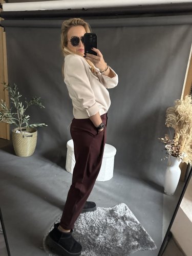 Nohavice Blair bavlnené- vínové