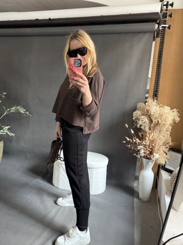 Tričko Sum s kapsou 2-hnědé