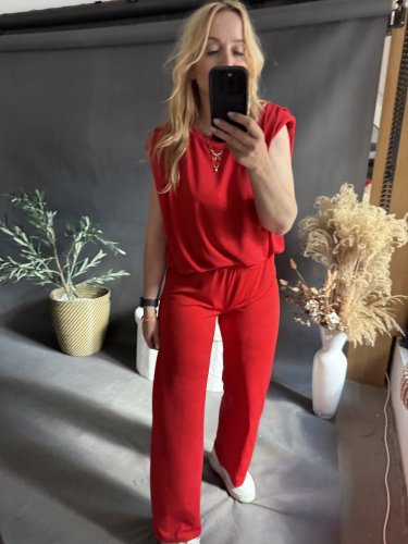 Souprava s vycpávkama pamy-červený