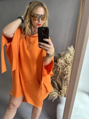 Volánkové šaty Kimono-oranžové