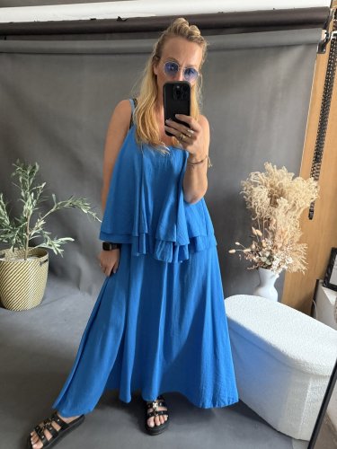 Set sukne a volániky-blue