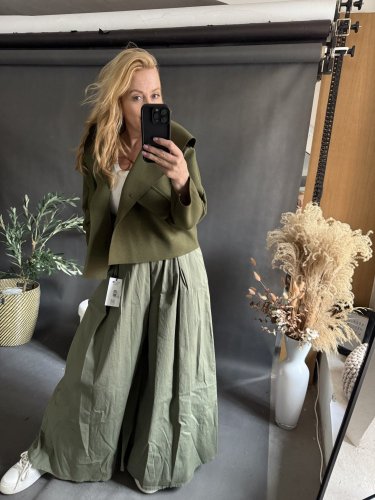 Kalhoty Pantagonna ve stylu sukně -khaki