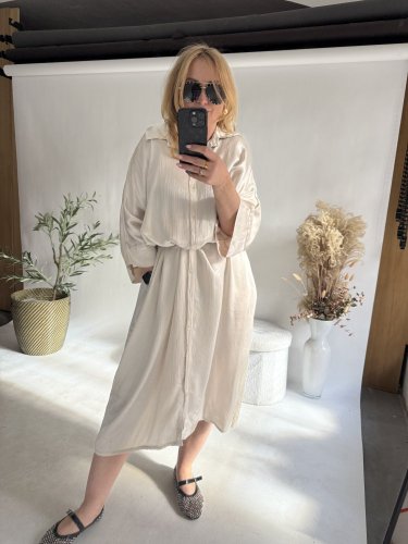 Košeľové šaty viskoza-cream