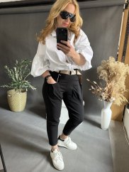 Nohavice Evelyn na postavu XS-M-čierné