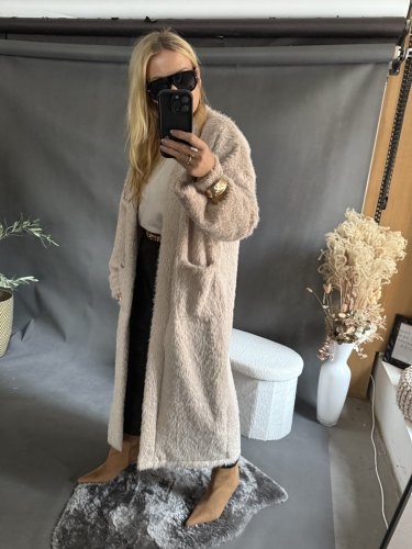 Kabát/cardigan Meccuch-béžový