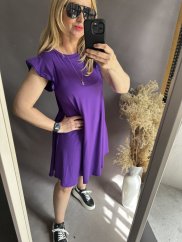 Šaty s volánikovým rukávom Merylin-fialové