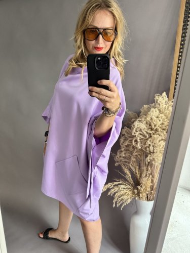 Volánkové šaty Kimono-fialové
