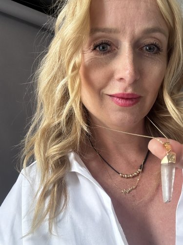 Náhrdelník s kryštálom velký-zlatý