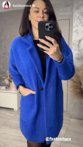 Kabát Elen dlouhý- mnoho barev - barva: královská modrá