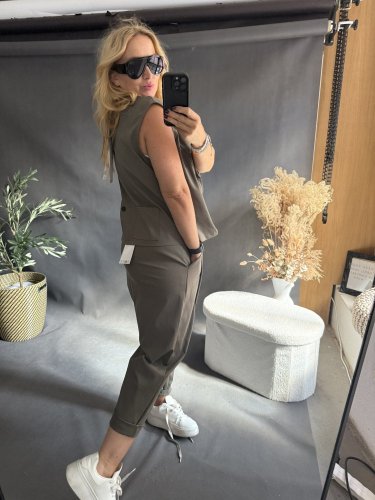 Vesta Oboustranná na zip/knoflíky SUN-khaki