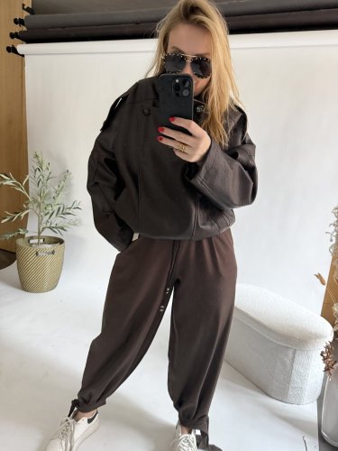 Nohavice Flowy hariem-hnedá