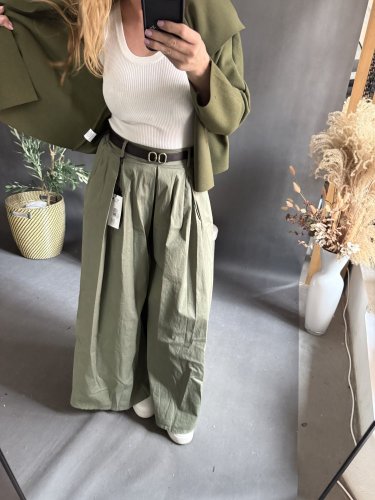 Kalhoty Pantagonna ve stylu sukně -khaki