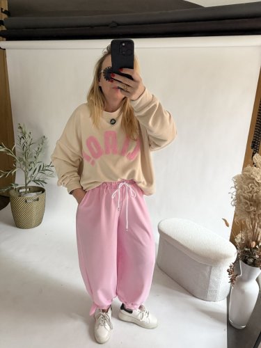 Nohavice Flowy hariem-pink