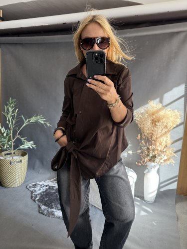 Košile Sun na suk-hnědá