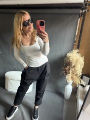 Tričko žebrované Elle-bílé