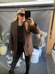 Sako basic na postavu XS-XL-hnedé