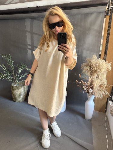 Šaty Letní Oversize béžové