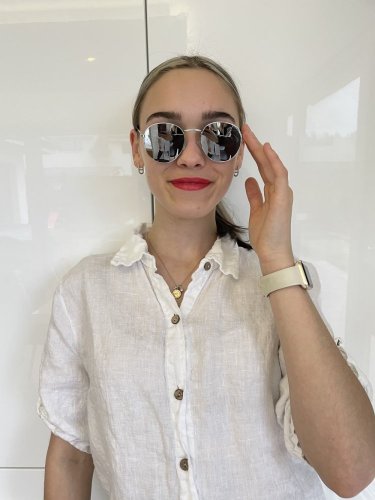 Okuliare Lenonky - barva: hnědé sklo-zlatý rám