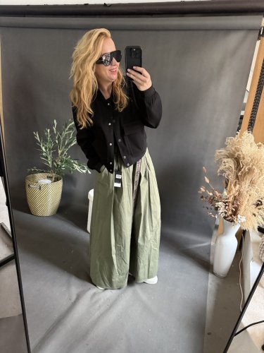 Kalhoty Pantagonna ve stylu sukně -khaki