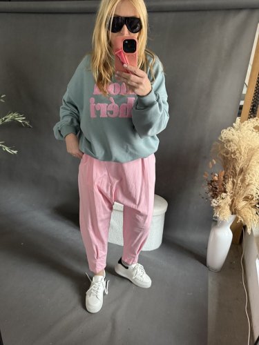 Tepláky nasrávacie Mega-růžové