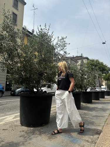 Nohavice široký strih SUN-UNI veľkosť-bielá