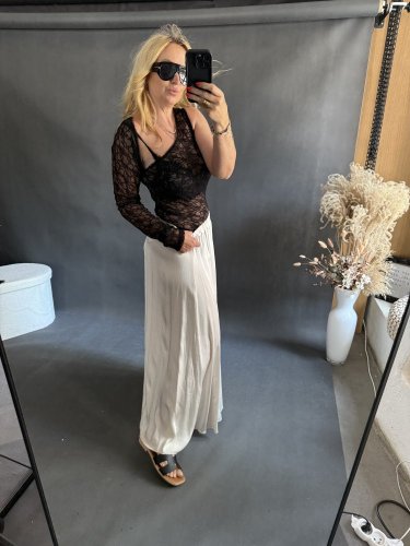 Body Krajka Lumina jeden rukáv - Velikost: M/L