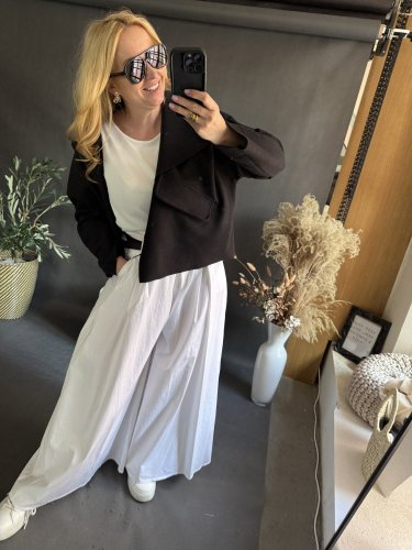 Kalhoty Pantagonna ve stylu sukně -bielé