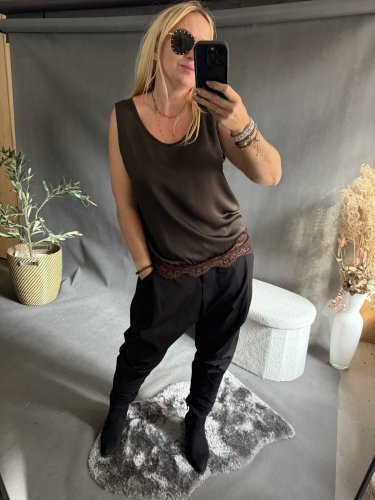 Tielko Čipka-hnedé