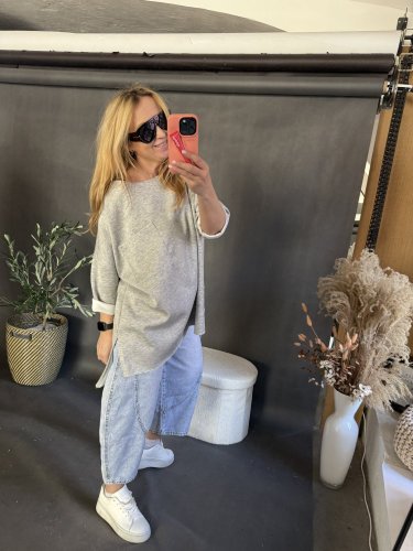 Tričko oversize NEOPREN šedé