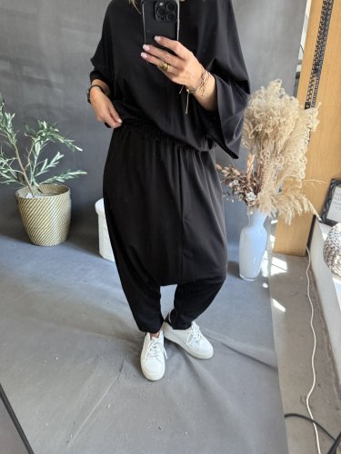 Kalhoty nasrávací Tencil-černá