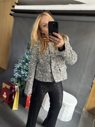 Sako s flitrami veľkosť M a XL