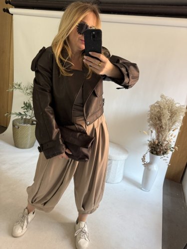 Nohavice Lux Luna-mocca