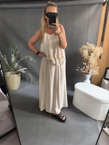 Set sukne a volániky-beige