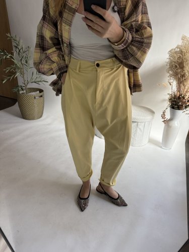 Nohavice Blair bavlnené-žltá