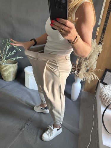 Nohavice SUN bez gombíka do 3XL-béžová