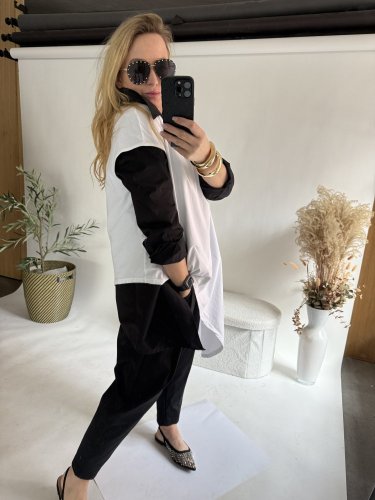 Tričko asymetrické-biele